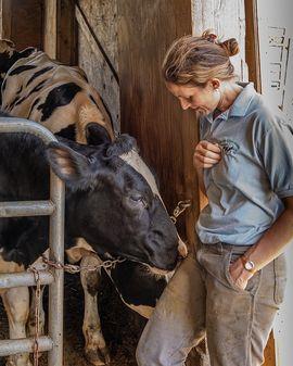 Renee Baker and cow