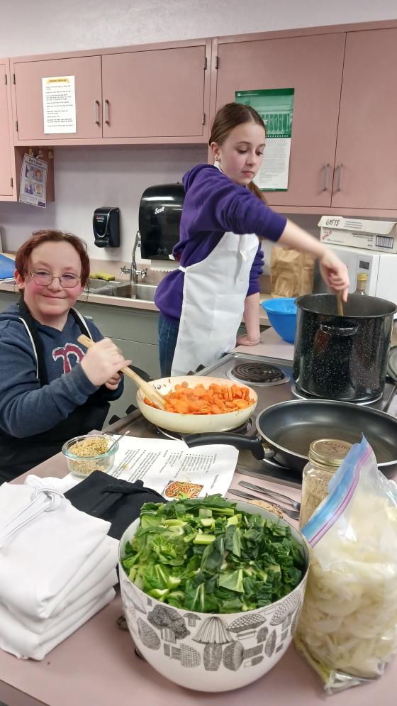 Students at Orleans Elementary Prepare Meals for the Orleans Food Shelf